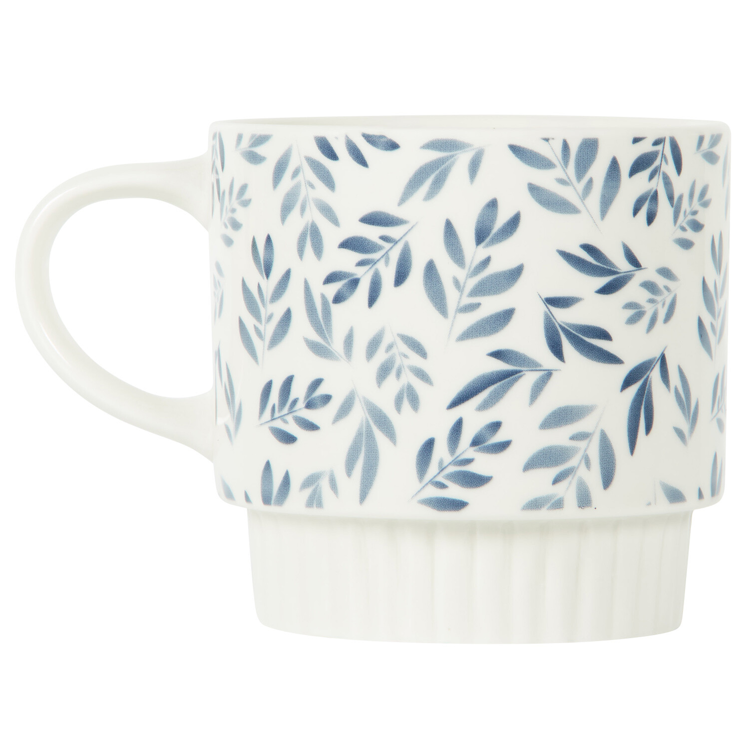 Pack of 4 Blue Pattern Stacking Mugs - Blue Image 5
