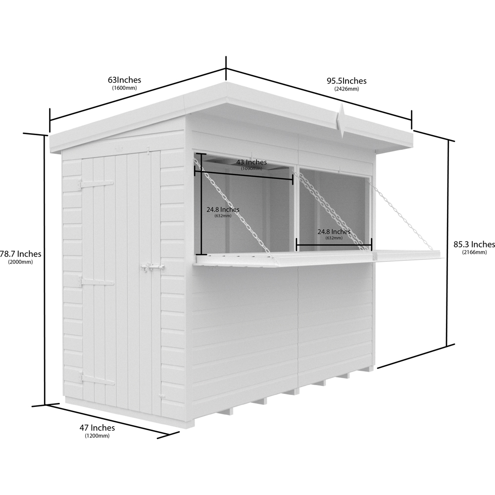 DIY Sheds 8 x 4ft Single Door Pressure Treated Tongue and Groove Timber Outdoor Bar Shed Image 9