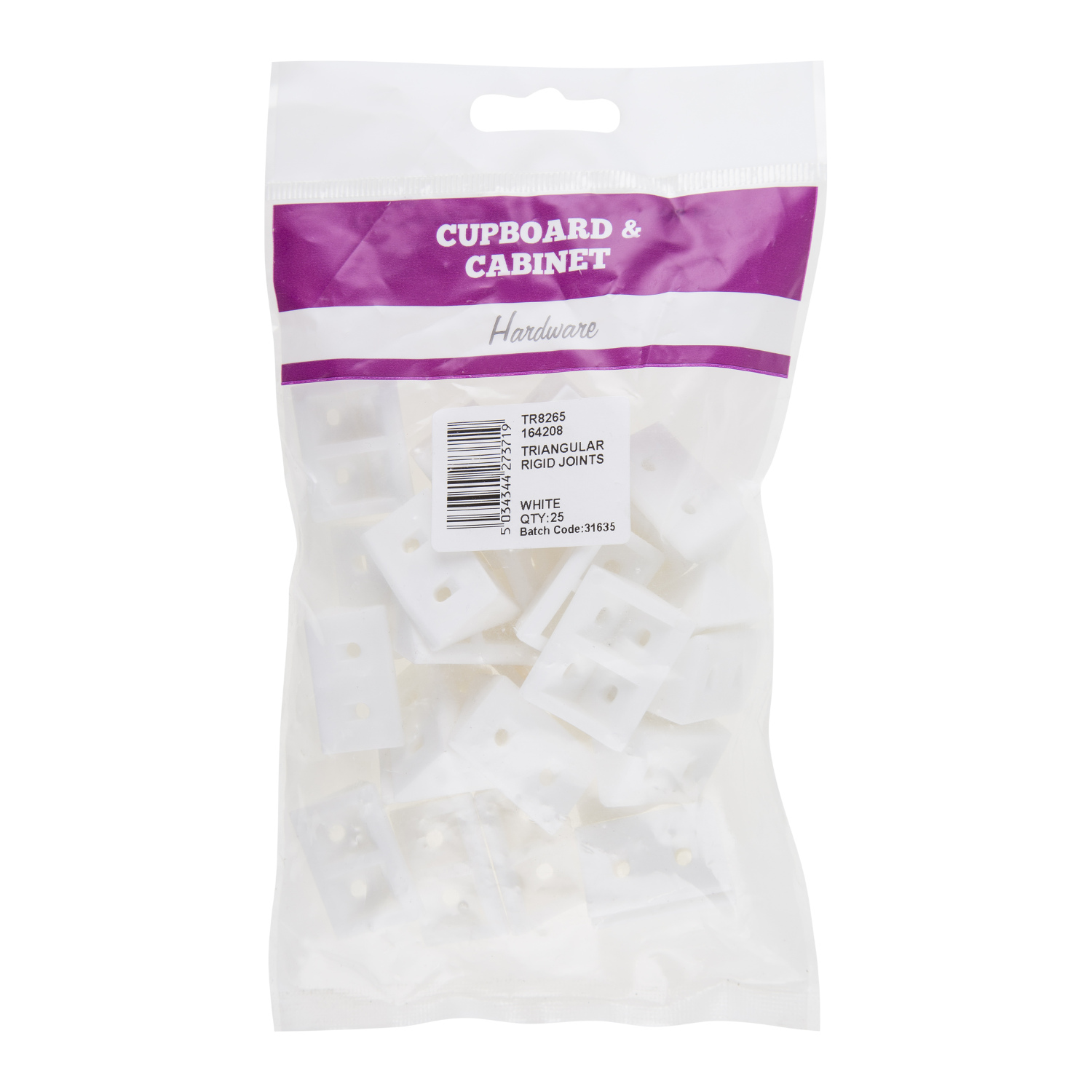 Hiatt White Triangular Rigid Joint 25 Pack Image 2