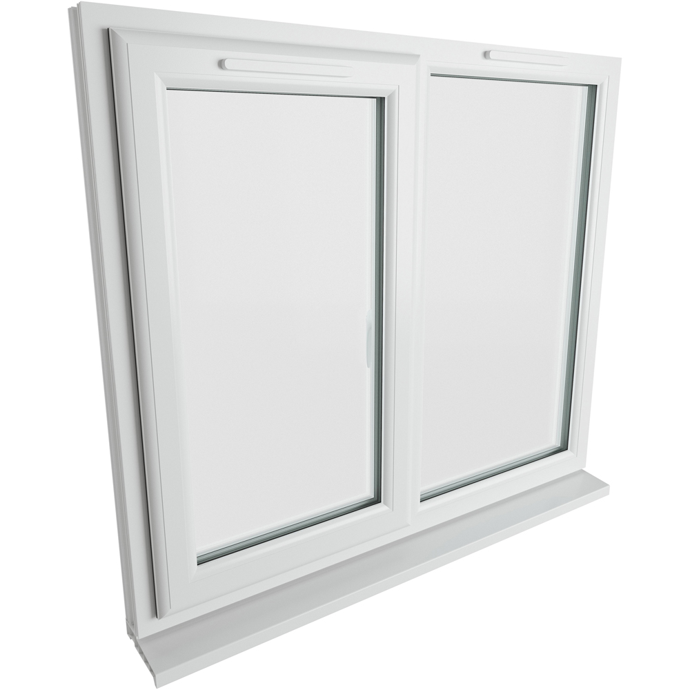 Crystal LH Side Hung Next to Fixed White Clear Glass uPVC Triple Glazed Window 1190 x 1040mm Image 9