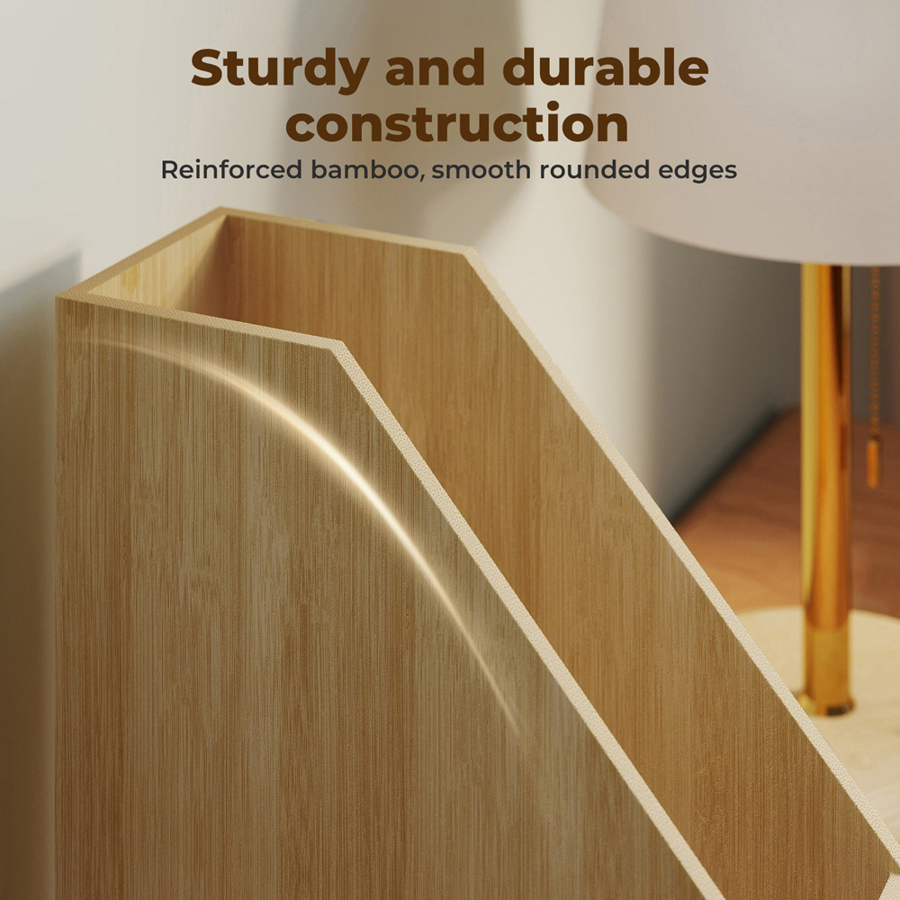 Levede A4 Bamboo Magazine Holder Desk Organiser Image 6