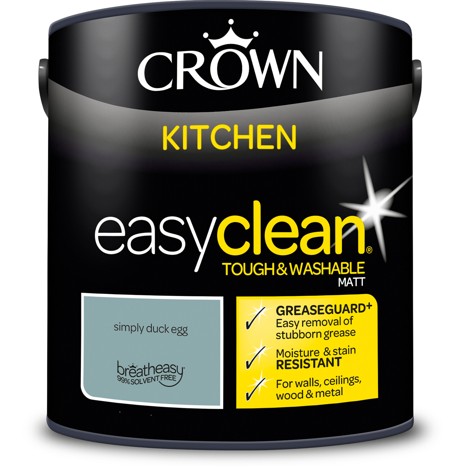 Crown Easyclean Kitchen Paint - Simply Duck Egg / 2.5l Image 7