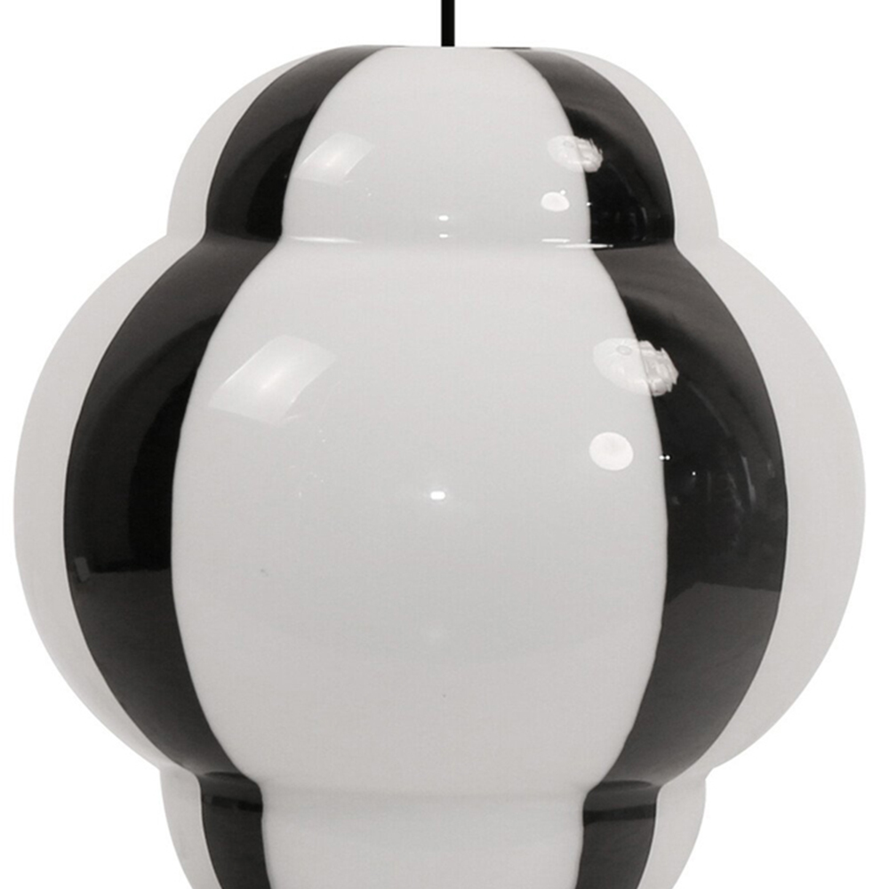 Jett Stripe Glass Pendant - White and Black Image 6