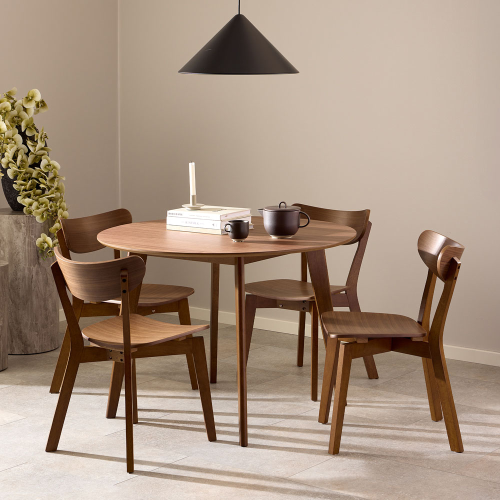 Furniture To Go Roxby Walnut 4 Seater Round Dining Set Image 8