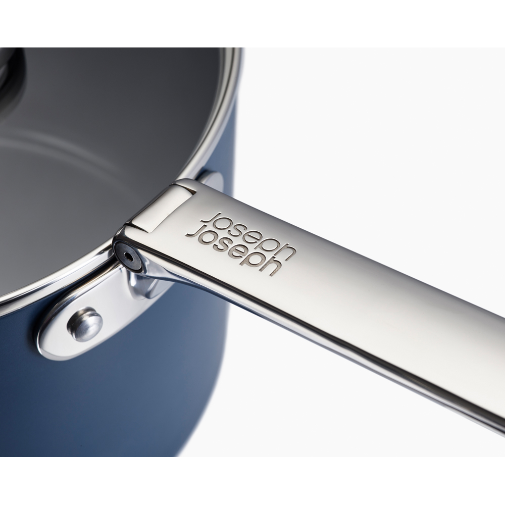 Joseph Joseph Space Blue Ceramic Folding Handle Non-Stick Saucepan with Lid 19cm Image 8