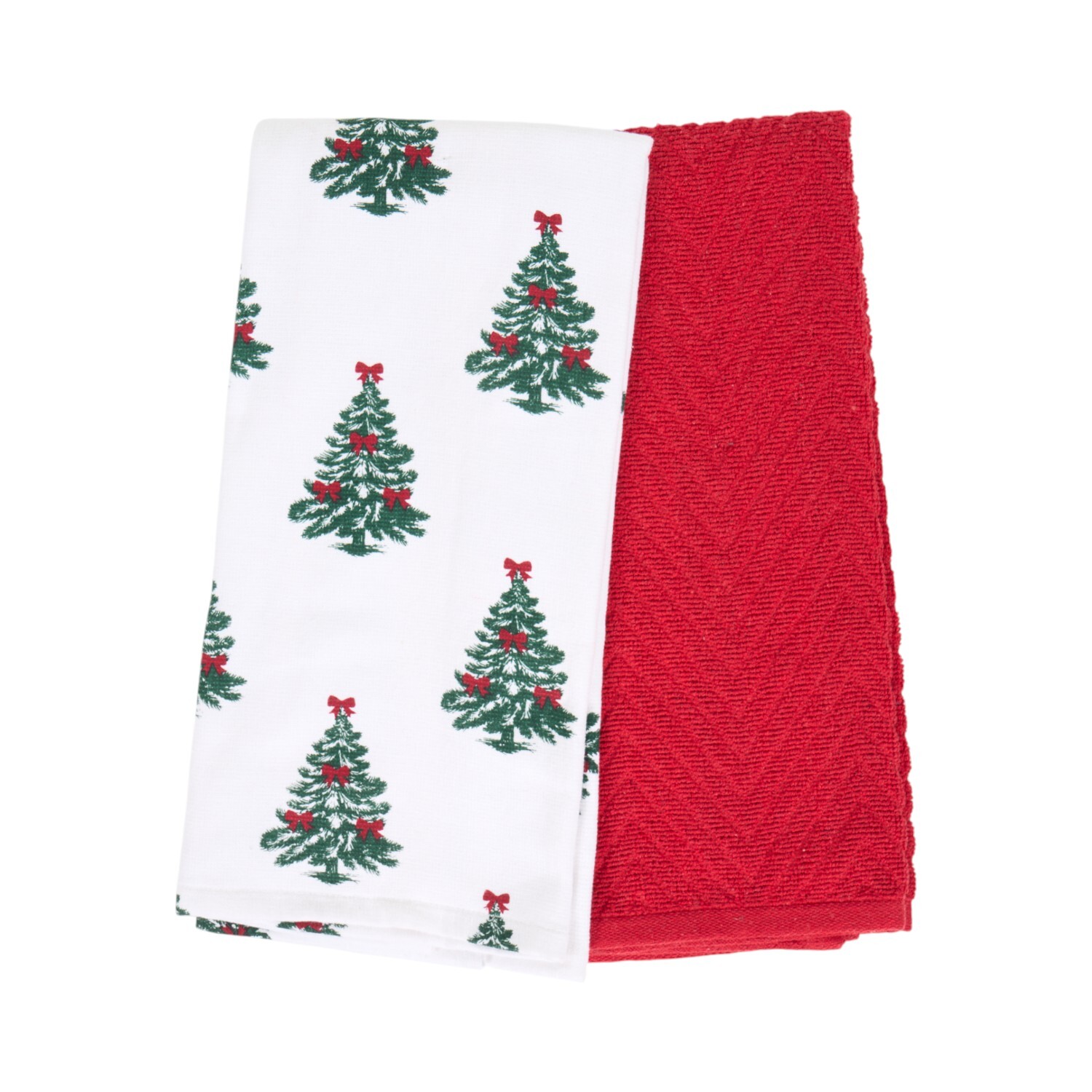 Pack of 2 Bow Christmas Tree Tea Towels Image 3