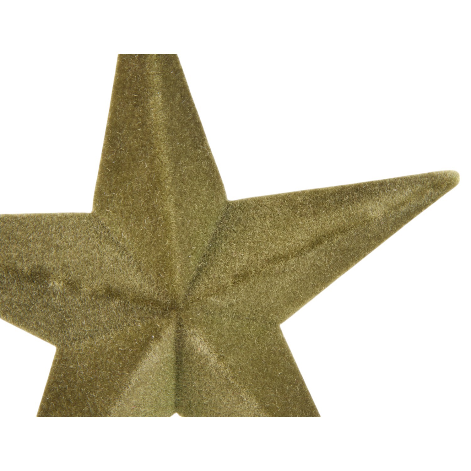 Flocked Star Hanging DecorationOlive Green Image 4