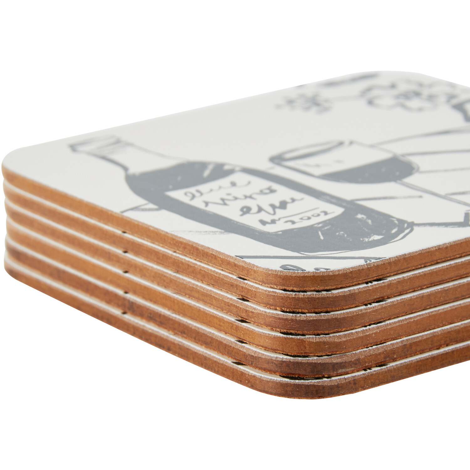 Set of 6 Still Life Coasters - White Image 2