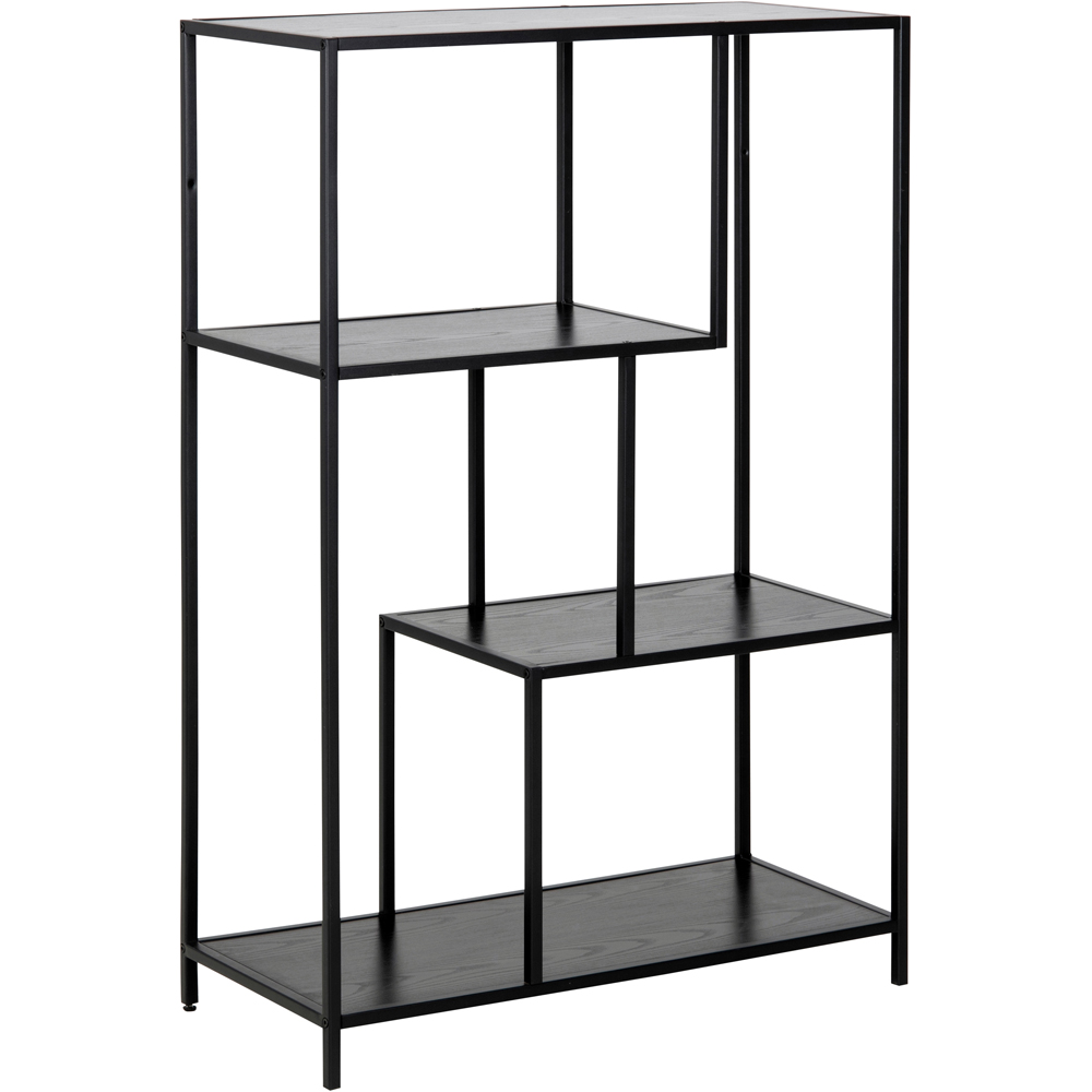 Furniture To Go Seaford Black 3 Shelf Metal Asymmetrical Bookcase Image 9