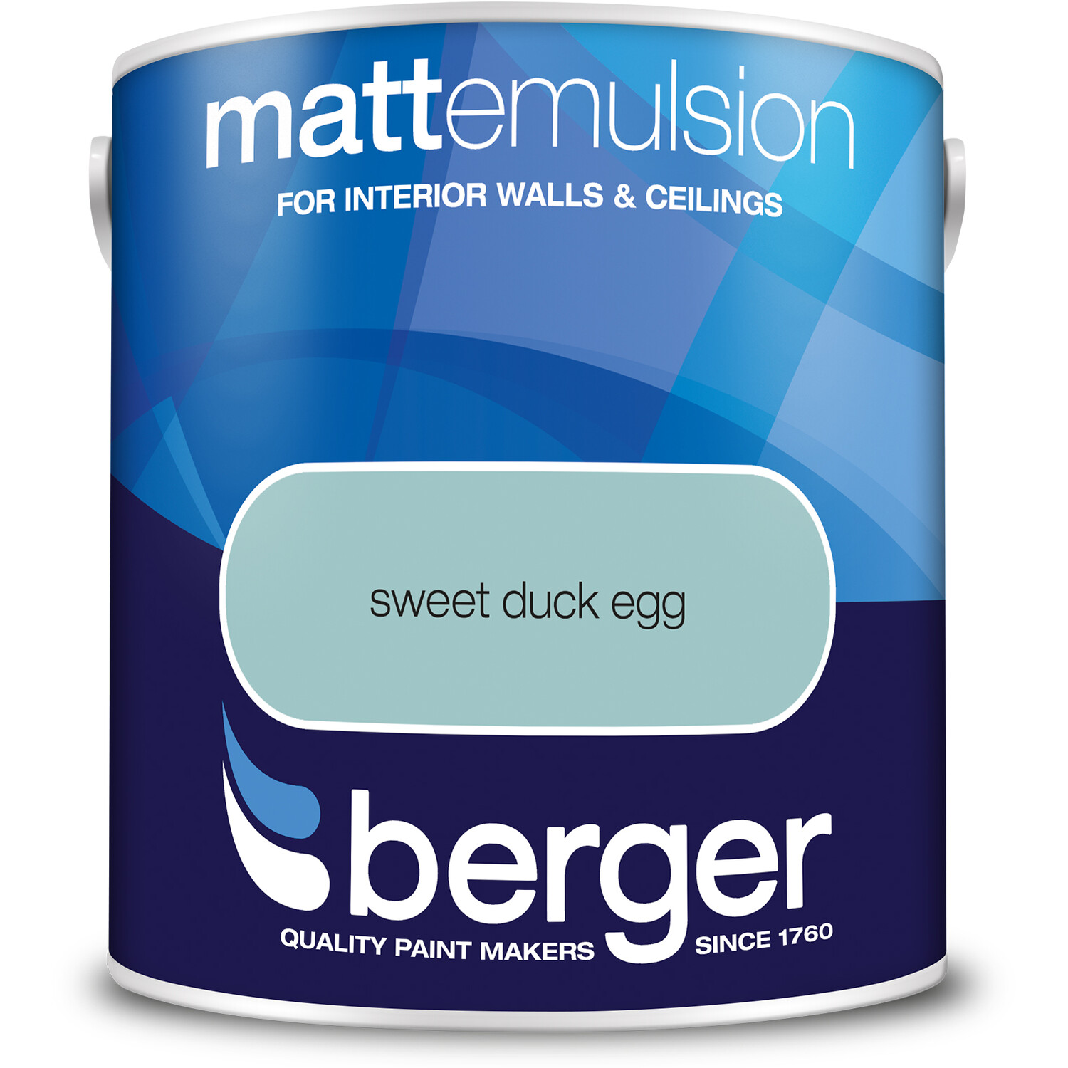 Berger Walls & Ceilings Sweet Duck Egg Matt Emulsion Paint 2.5L Image 3