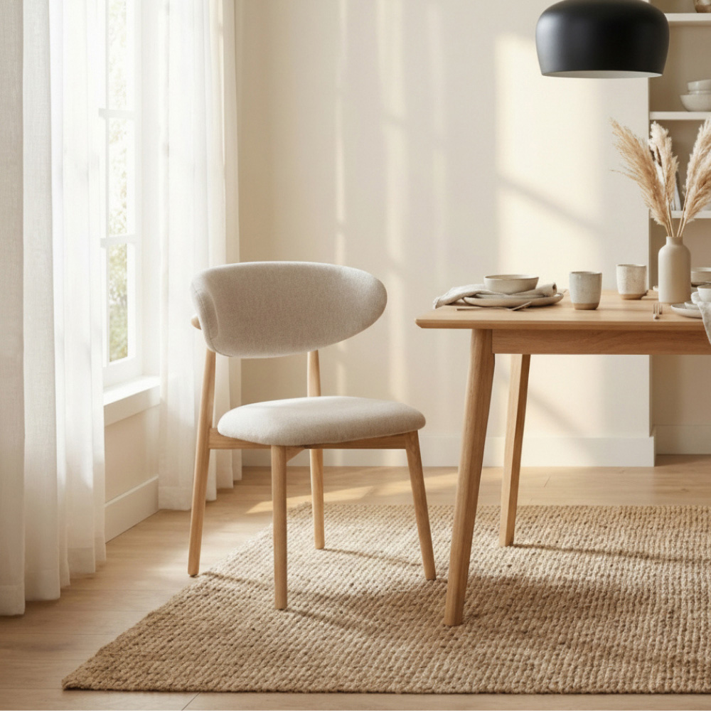 Jamestown Cream and Dark Natural Upholstered Dining Chair Image 3
