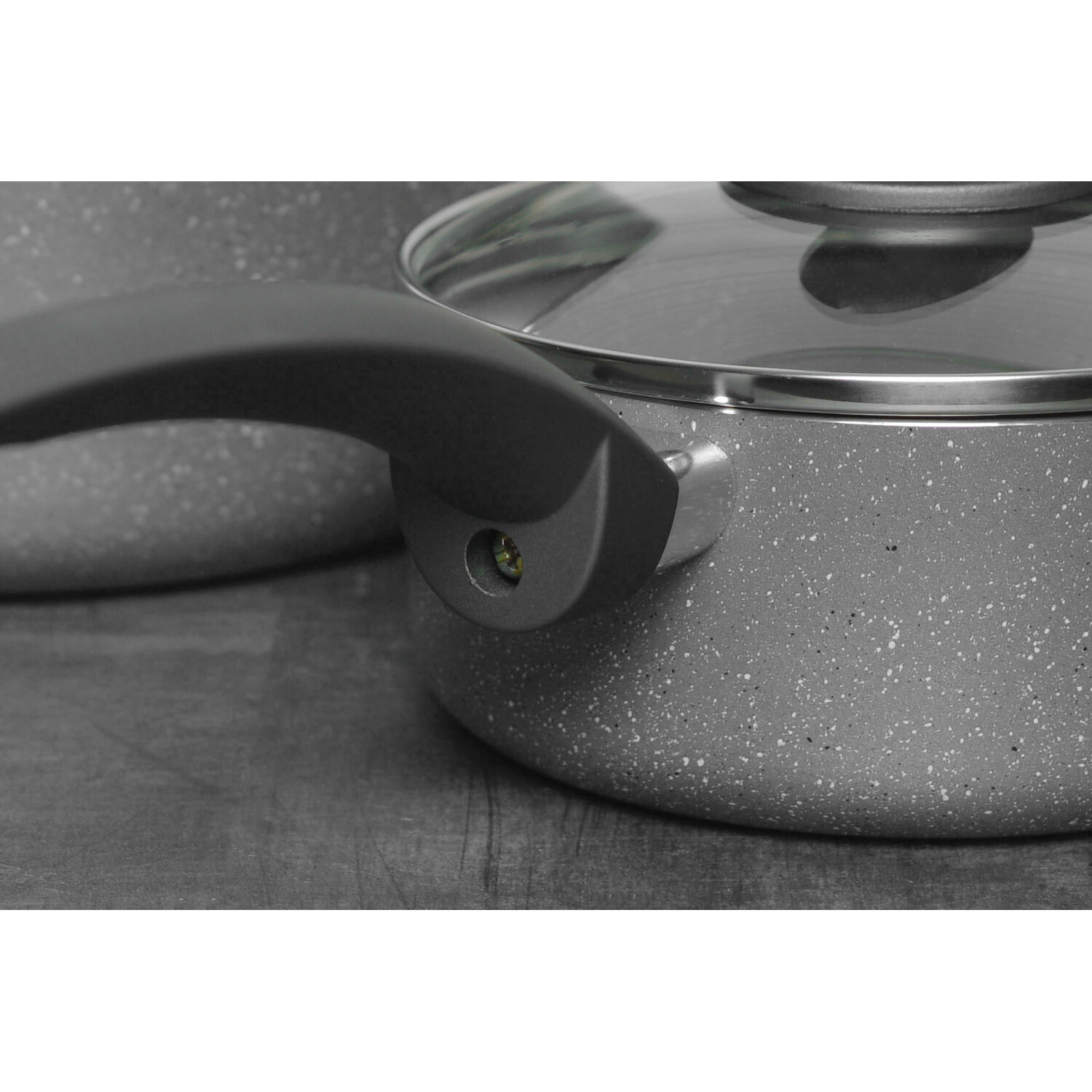 Kitchen Master Set of 3 Marble Effect Non-Stick Pans Image 2