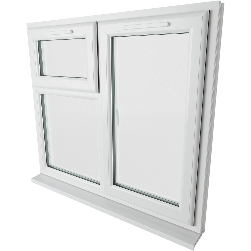 Crystal RH Side Hung and Top Opener White Clear Glass uPVC Triple Glazed Window 965 x 1190mm Image 9