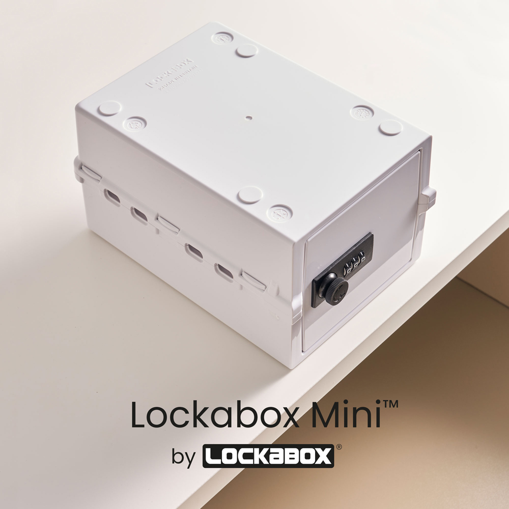 Lockabox 3L Opal White Lockable Mini Storage Box Image 2