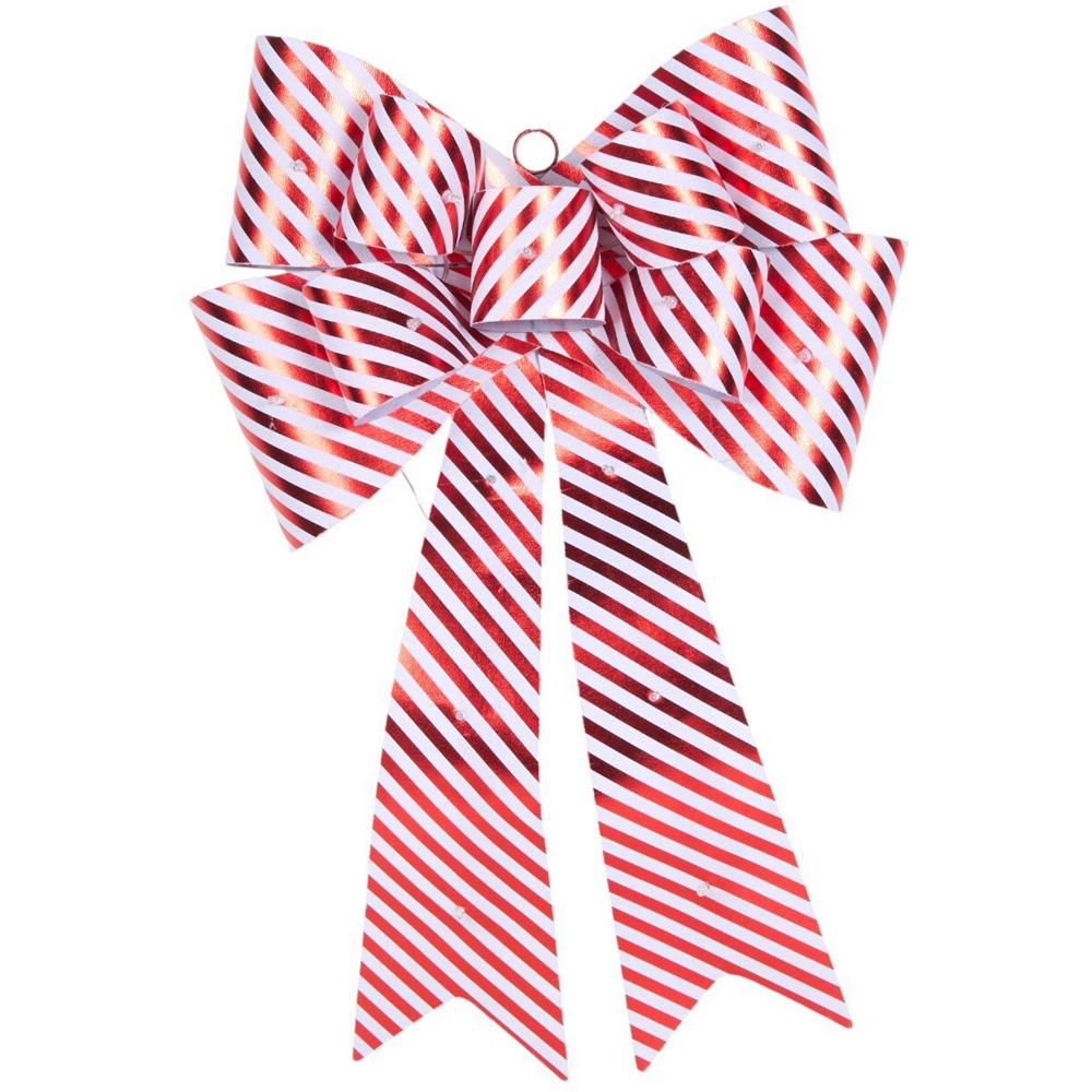 Candy Cane LED Door Bow Red Image 2