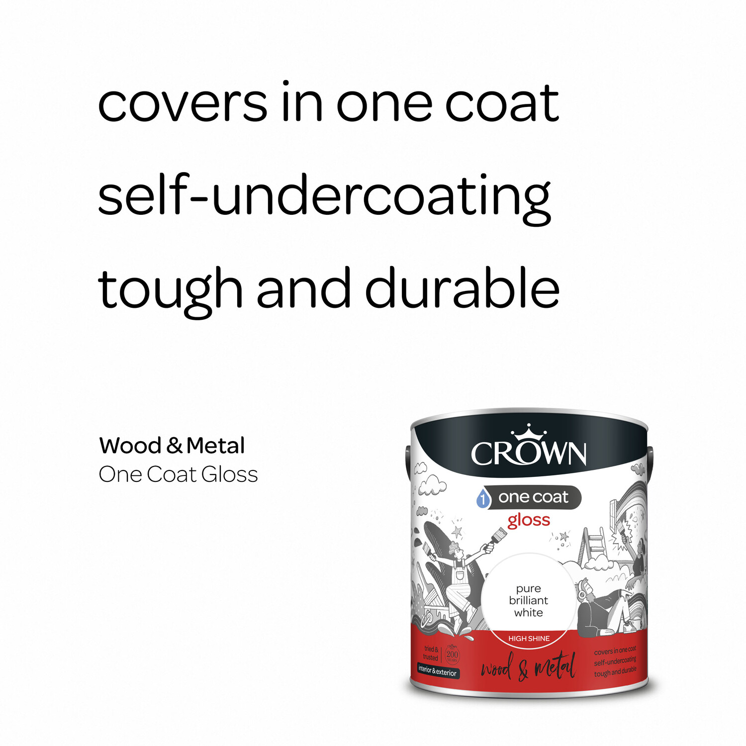 Crown One Coat Gloss Pure Brilliant White Pure Brilliant White 2.5L Image 4