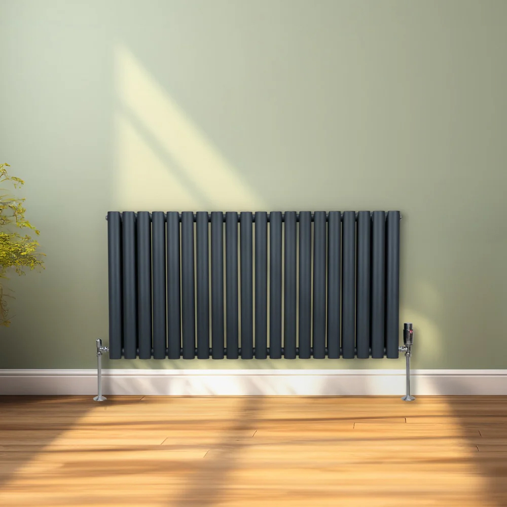 Monster Shop 5367BTU Anthracite Grey Oval Column Radiator 600 x 1200mm Image 2