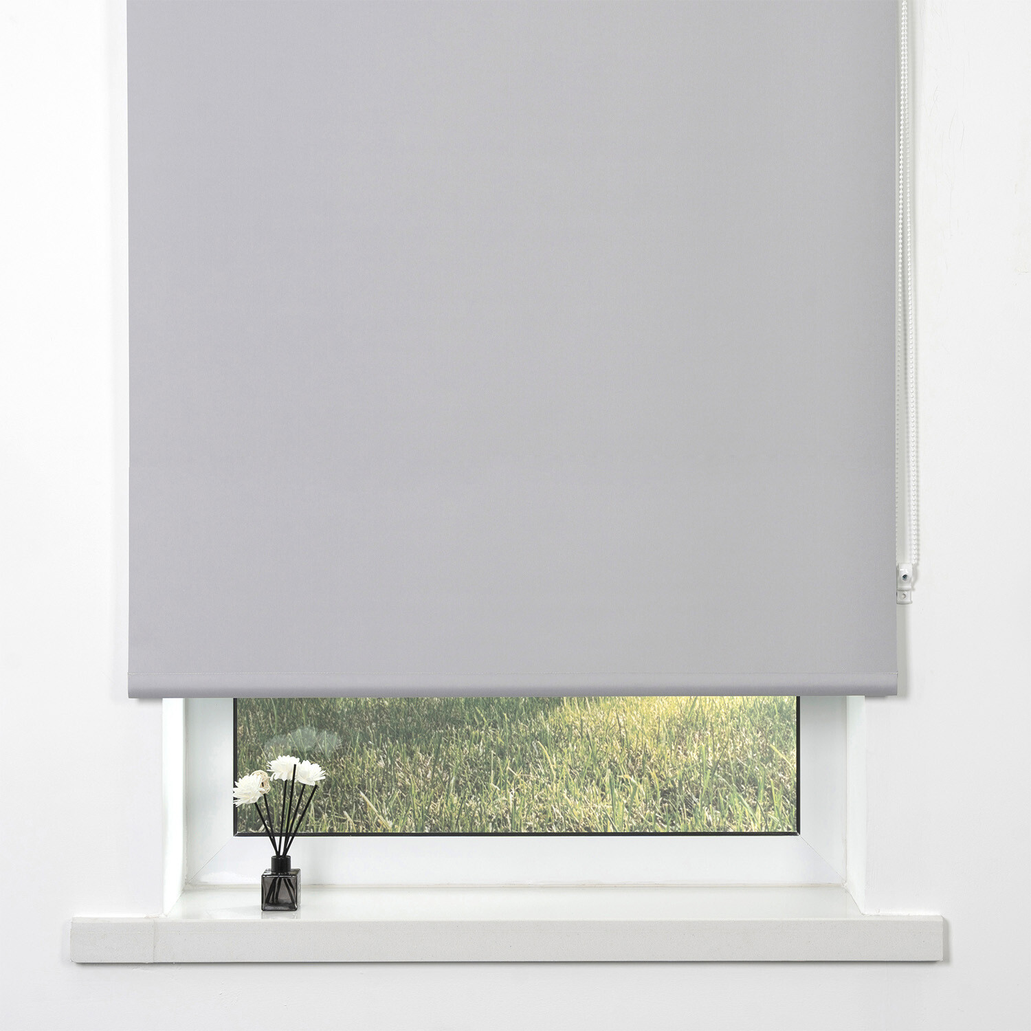 Divante Plain Blackout Roller Blind - Cool Silver / 60cm Image 2