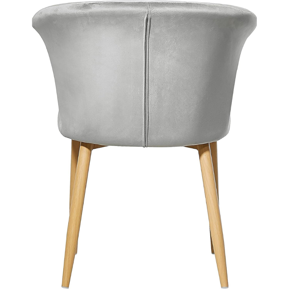 Life Interiors Elsa Grey Velvet Upholstered Dining Chair Set of 2 Image 3
