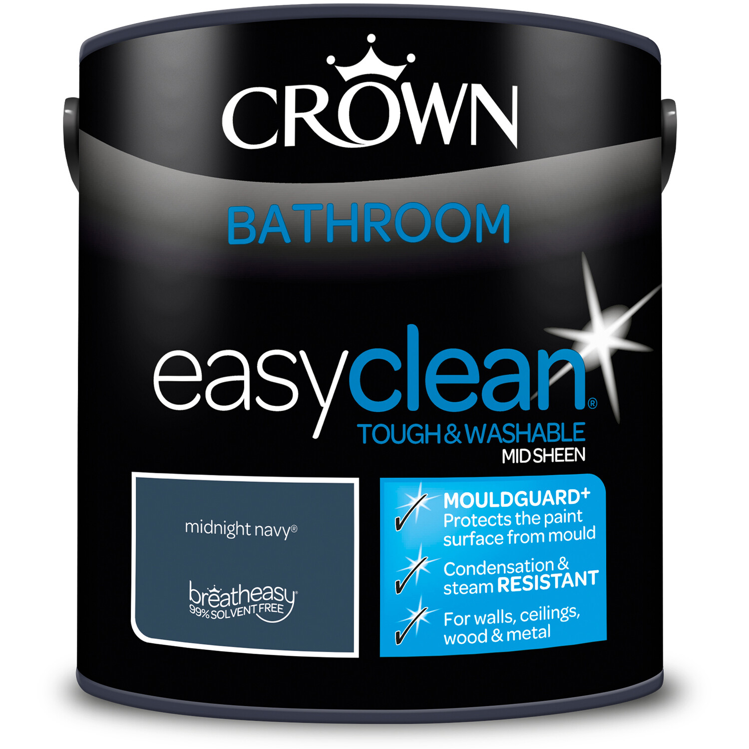 Crown Easyclean Bathroom Paint - Mid Navy Image 8