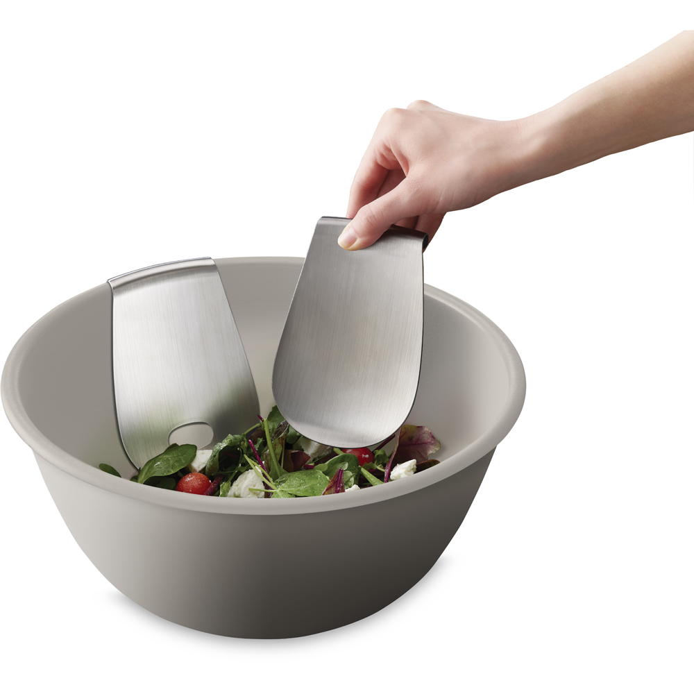 Joseph Joseph Uno Stone Stainless Steel Salad Bowl and Server Set 30cm Image 6