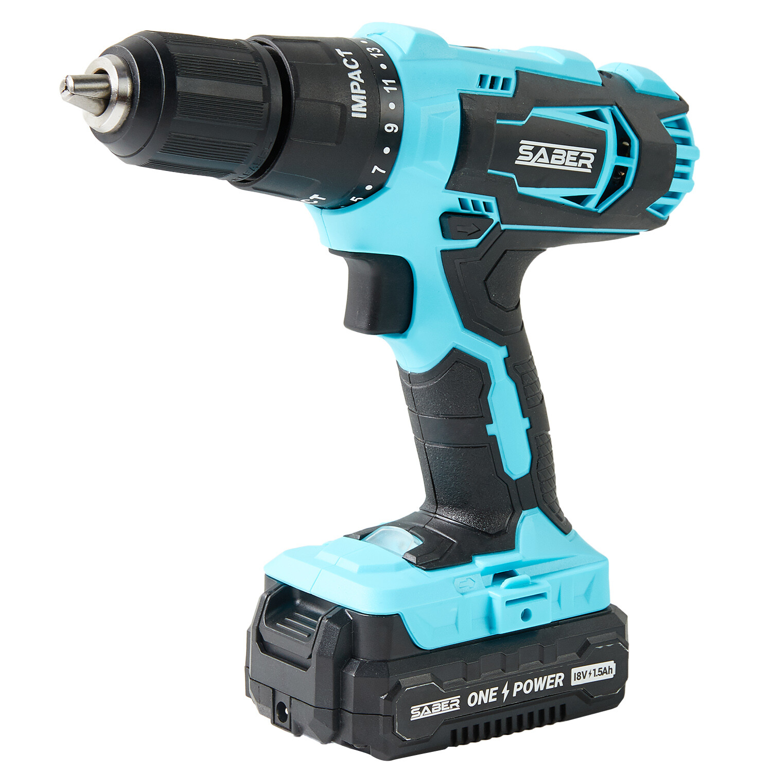 Saber 18V One Battery Cordless Combi Drill Kit Inc Battery and Charger Image 6