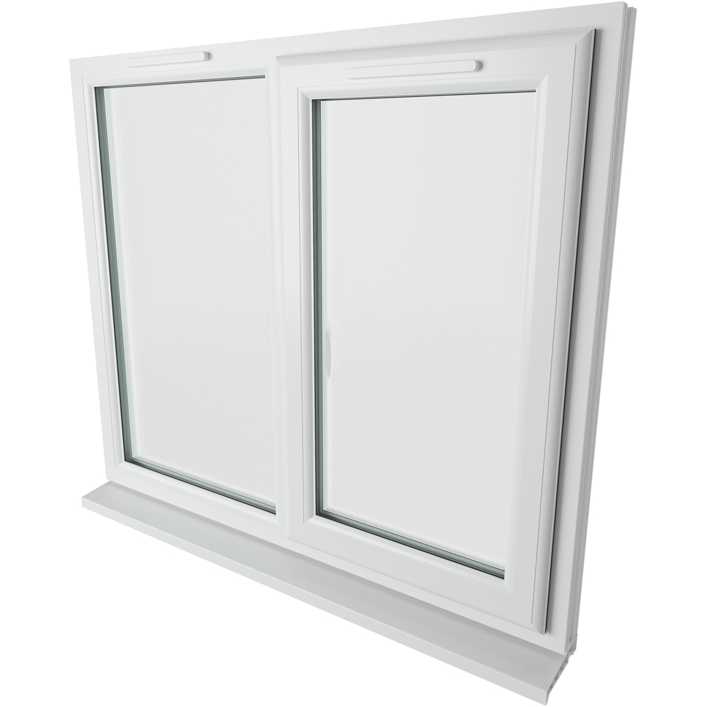 Crystal RH Side Hung Next to a Fixed White Clear Glass uPVC Triple Glazed Window 1190 x 1190mm Image 9