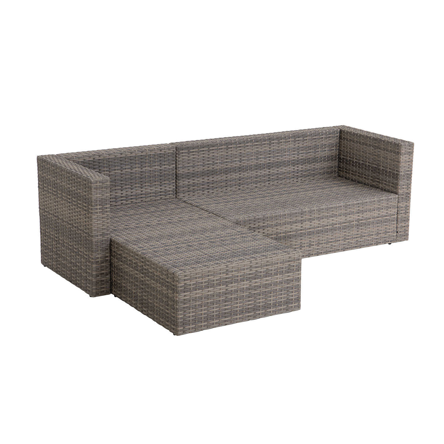 Alexandria 3 Seater Natural Rattan Wicker Garden Corner Lounge Set with Cushions Image 10