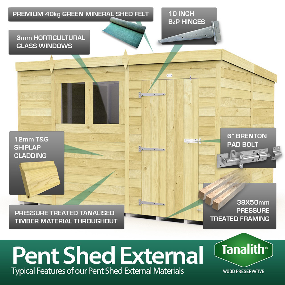 DIY Sheds 9 x 8ft Tongue and Groove Timber Pent Garden Shed Image 8