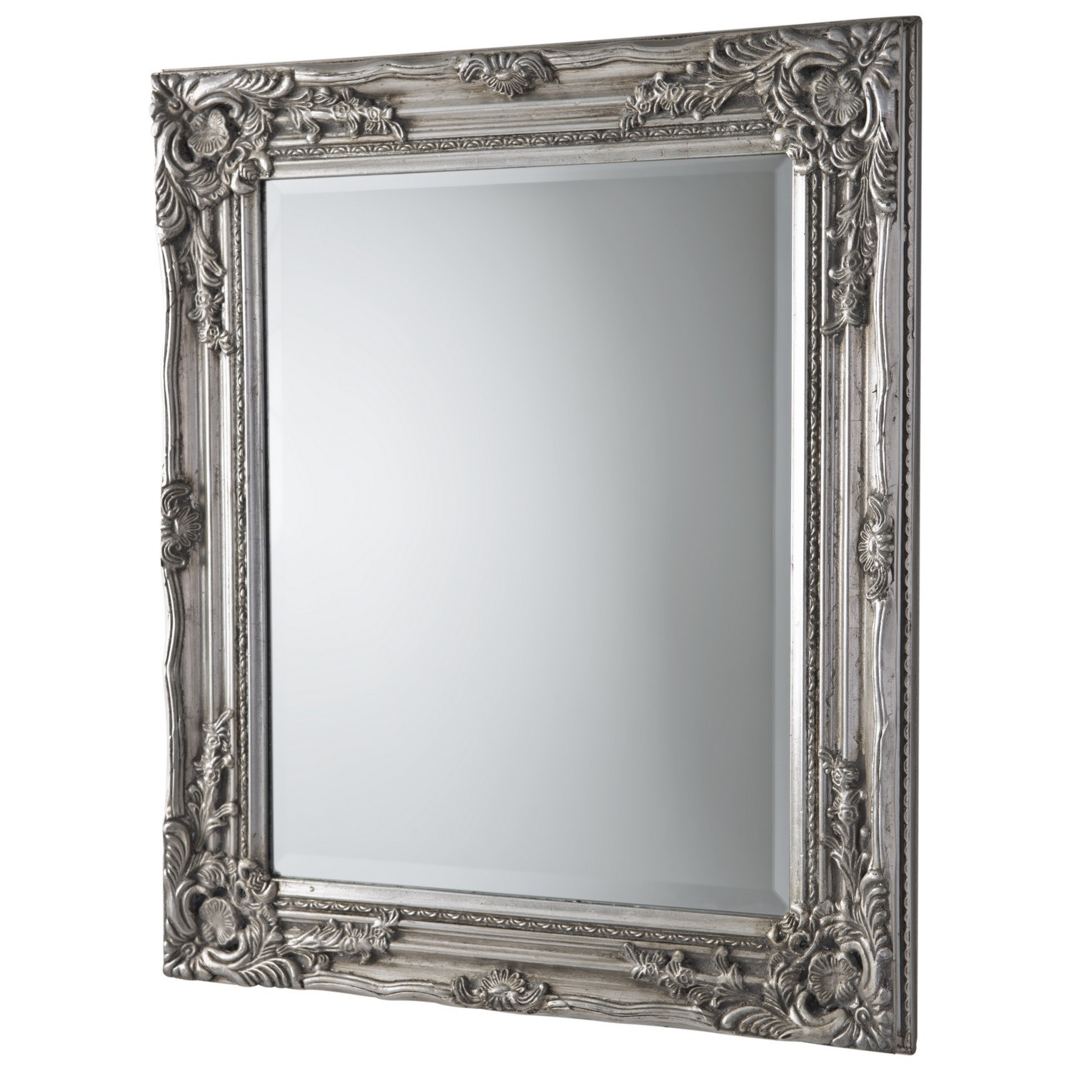 Silver Antique Wooden Ornate Mirror Regular Image 2