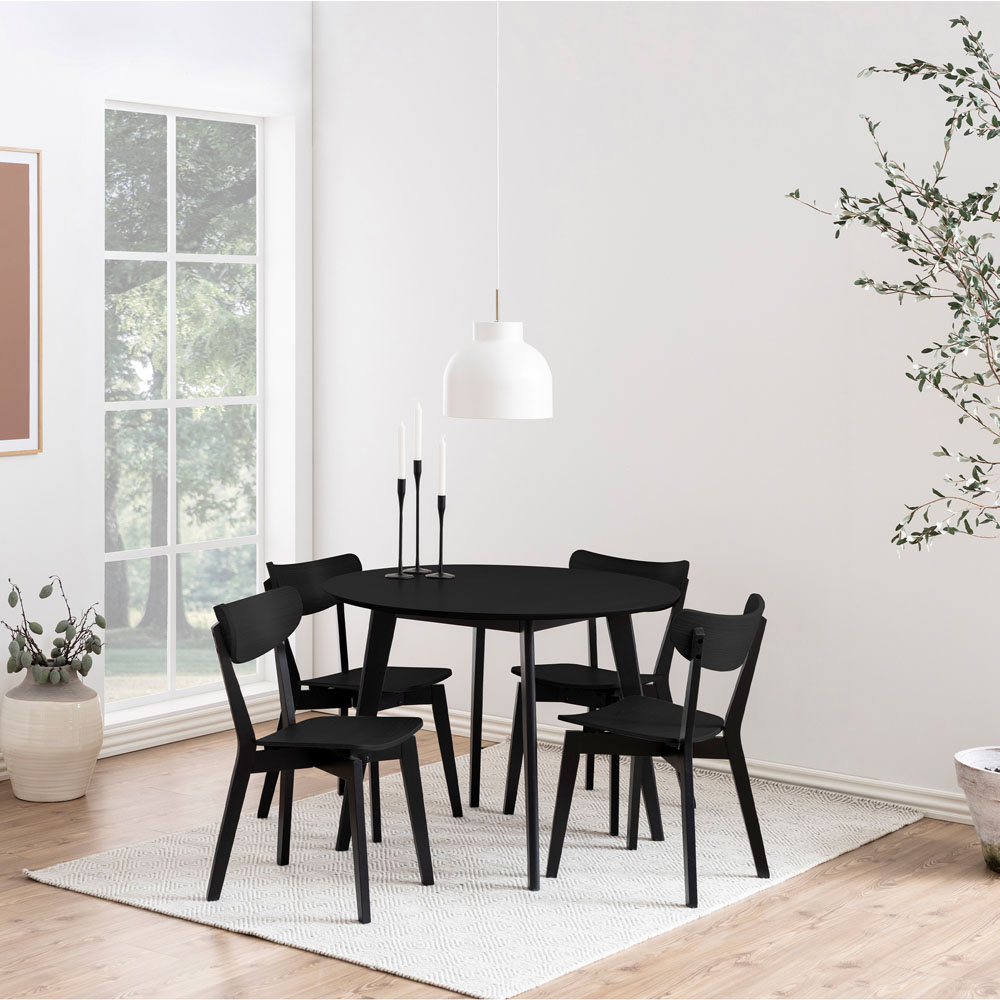 Furniture To Go Roxby Black 4 Seater Round Dining Set Image 9