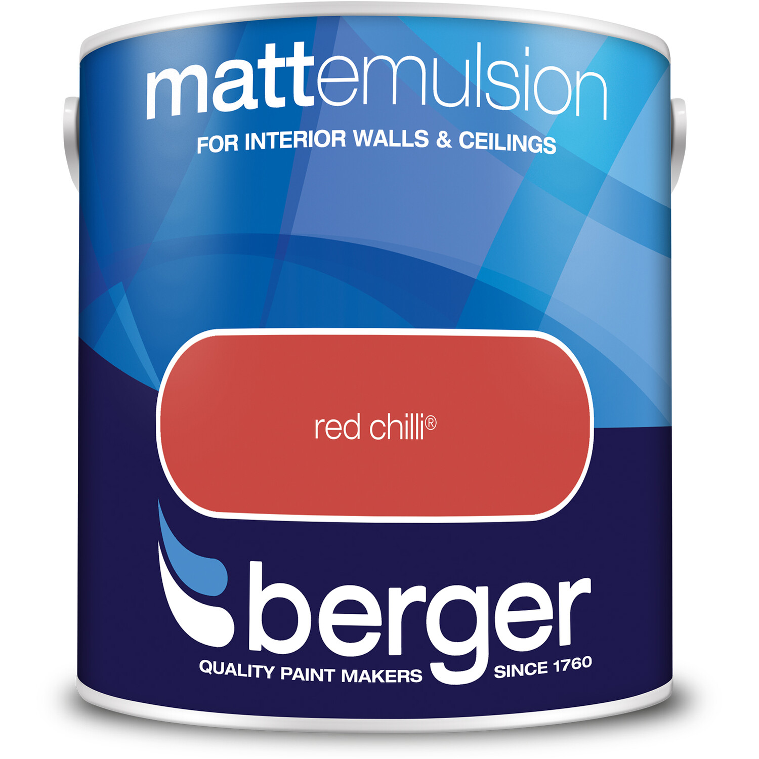 Berger Walls & Ceilings Red Chilli Matt Emulsion Paint 2.5L Image 2