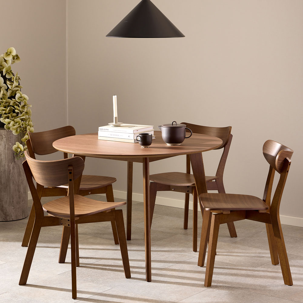 Furniture To Go Roxby Walnut 4 Seater Round Dining Set Image 8