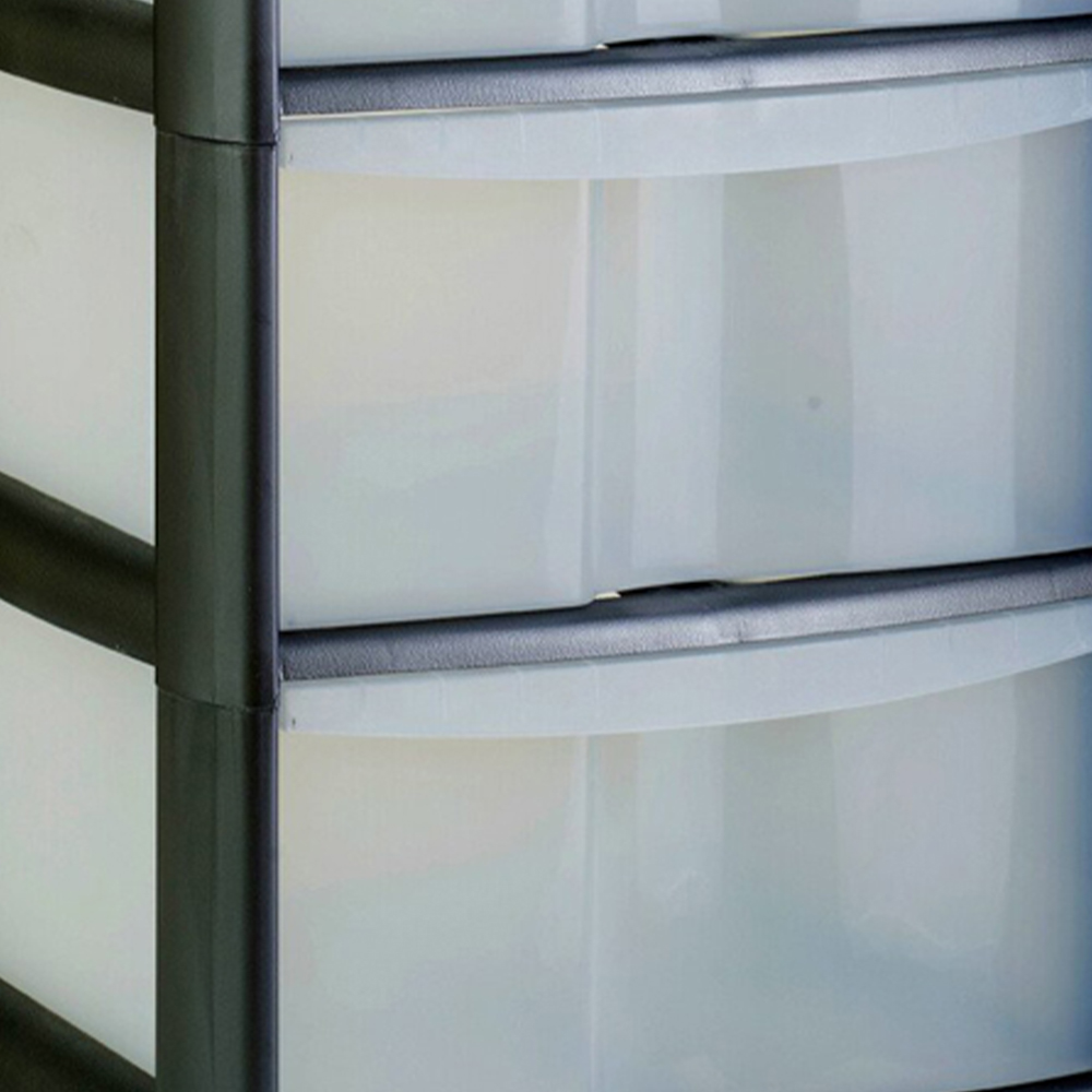 Black 4 Drawer Tower Storage Unit Image 4