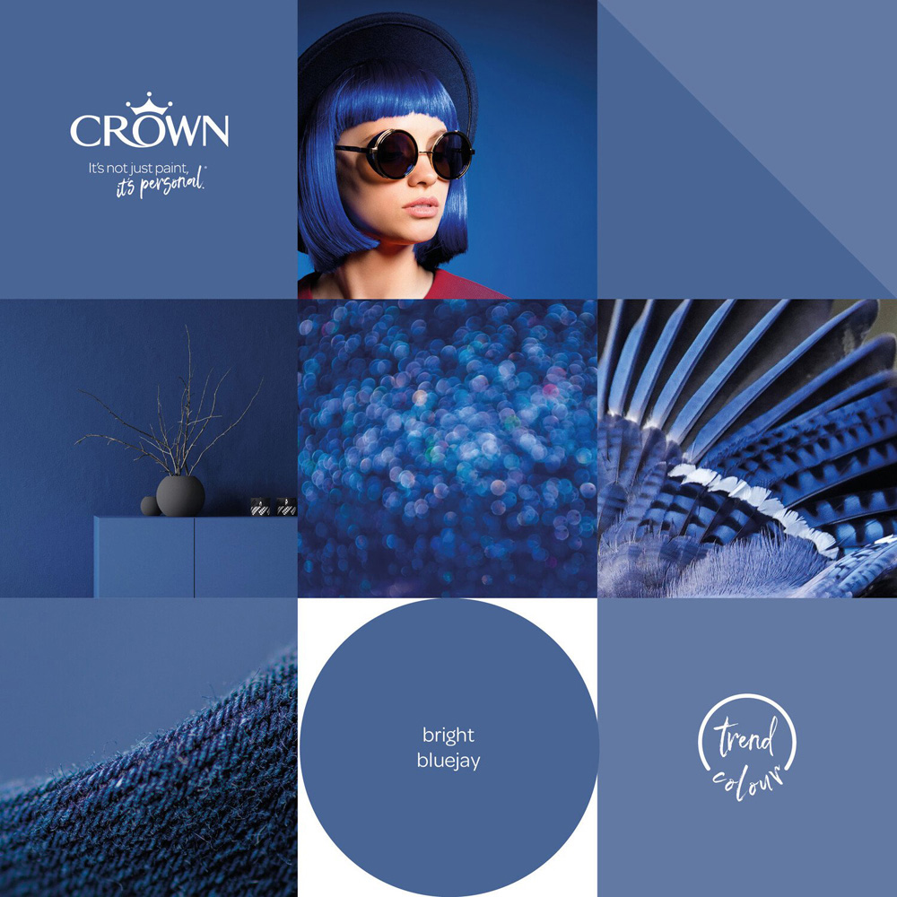 Crown Walls and Ceilings Bright Bluejay Matt Emulsion Paint 2.5L Image 7