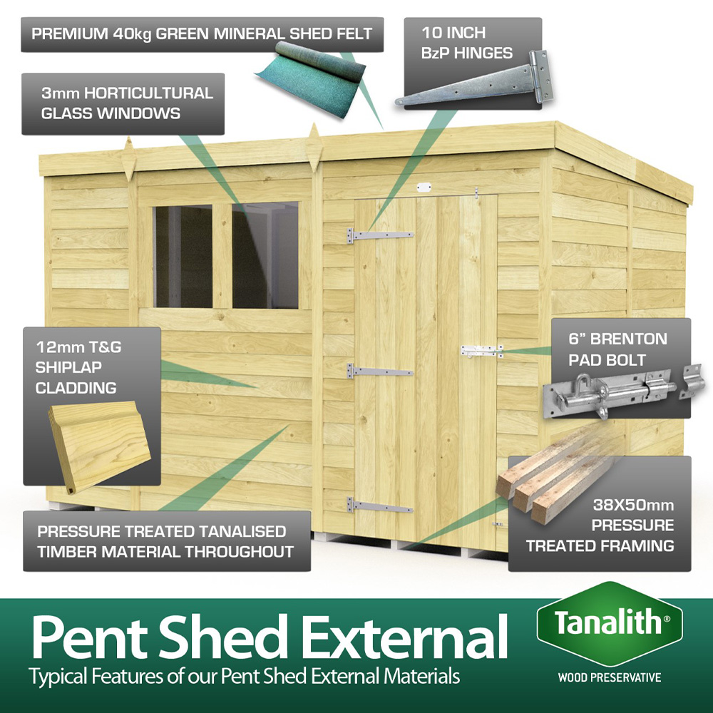 DIY Sheds 16 x 8ft Tongue and Groove Timber Pent Garden Shed Image 8