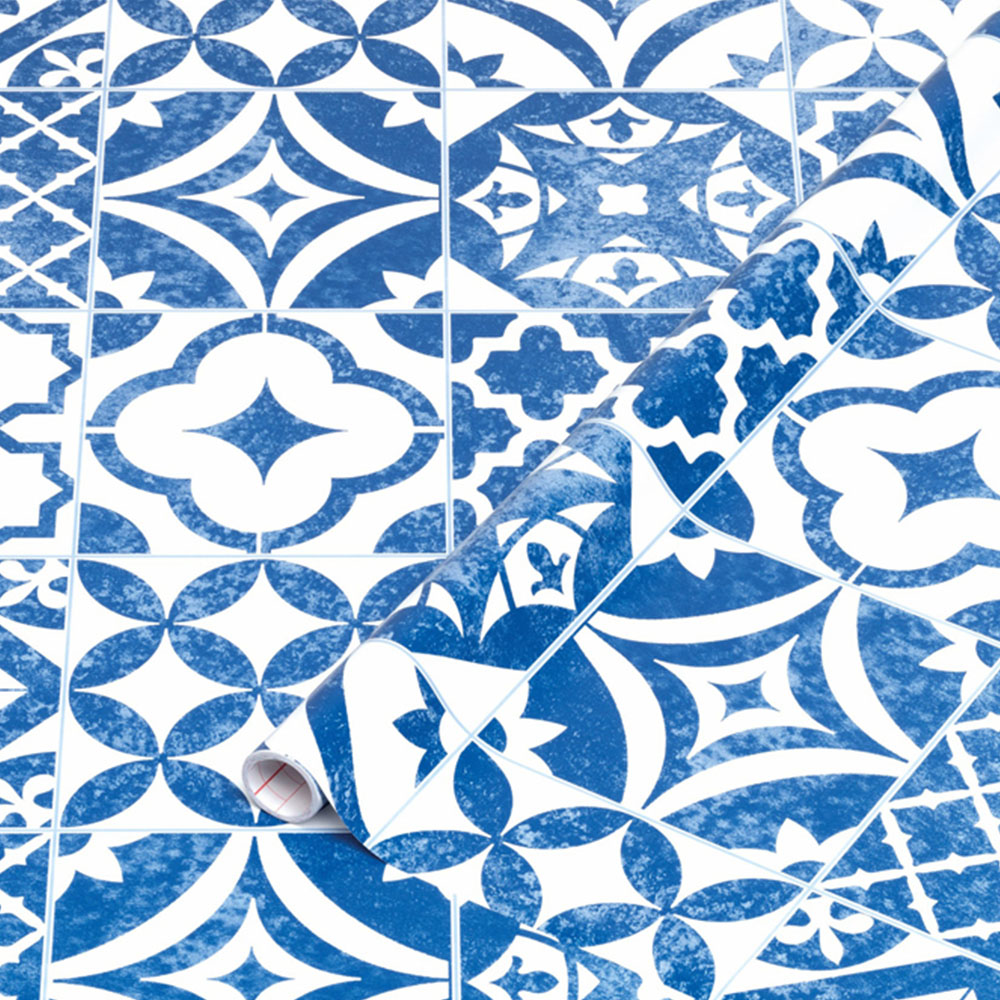 d-c-fix Zuladi Self Adhesive Vinyl Film - Blue and White Image 3