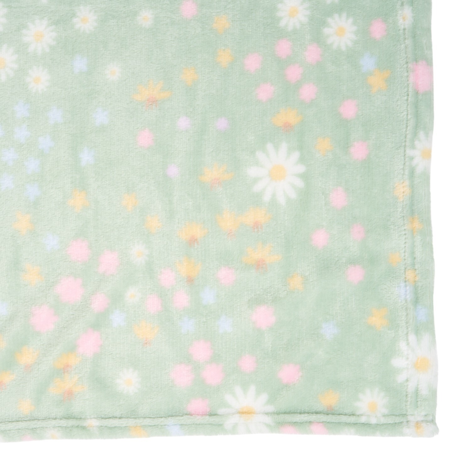 Ditsy Daisies Fleece Throw Green Image 5