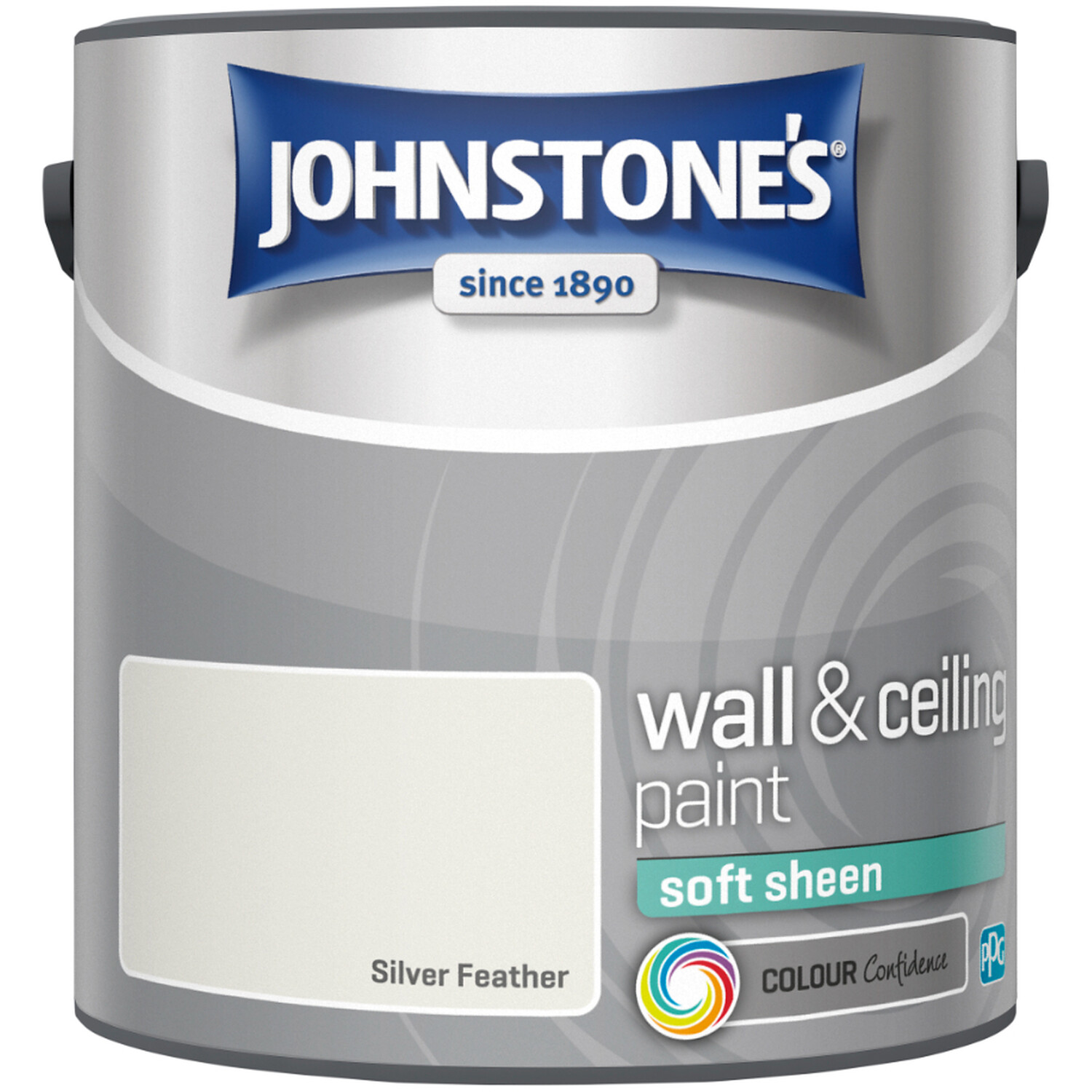 Johnstone's Walls & Ceilings Soft Sheen Silver Feather Paint 2.5L Image 2
