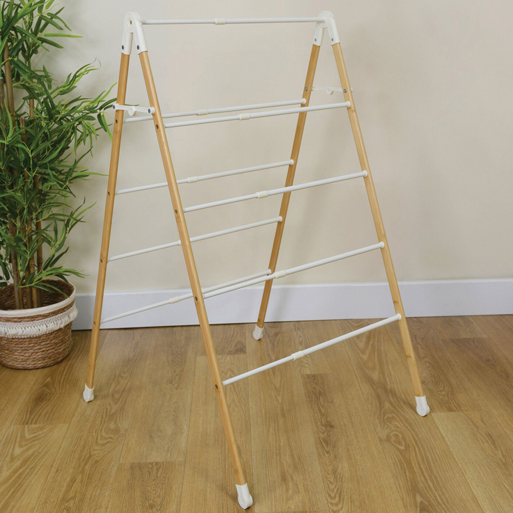 Sanctuary Indoor Extendable Bamboo Airer Image 2