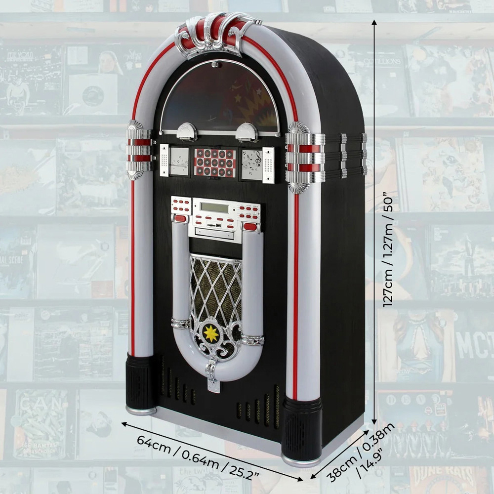 MonsterShop LED Jukebox Vinyl Record Player and Sound System with Remote Image 4
