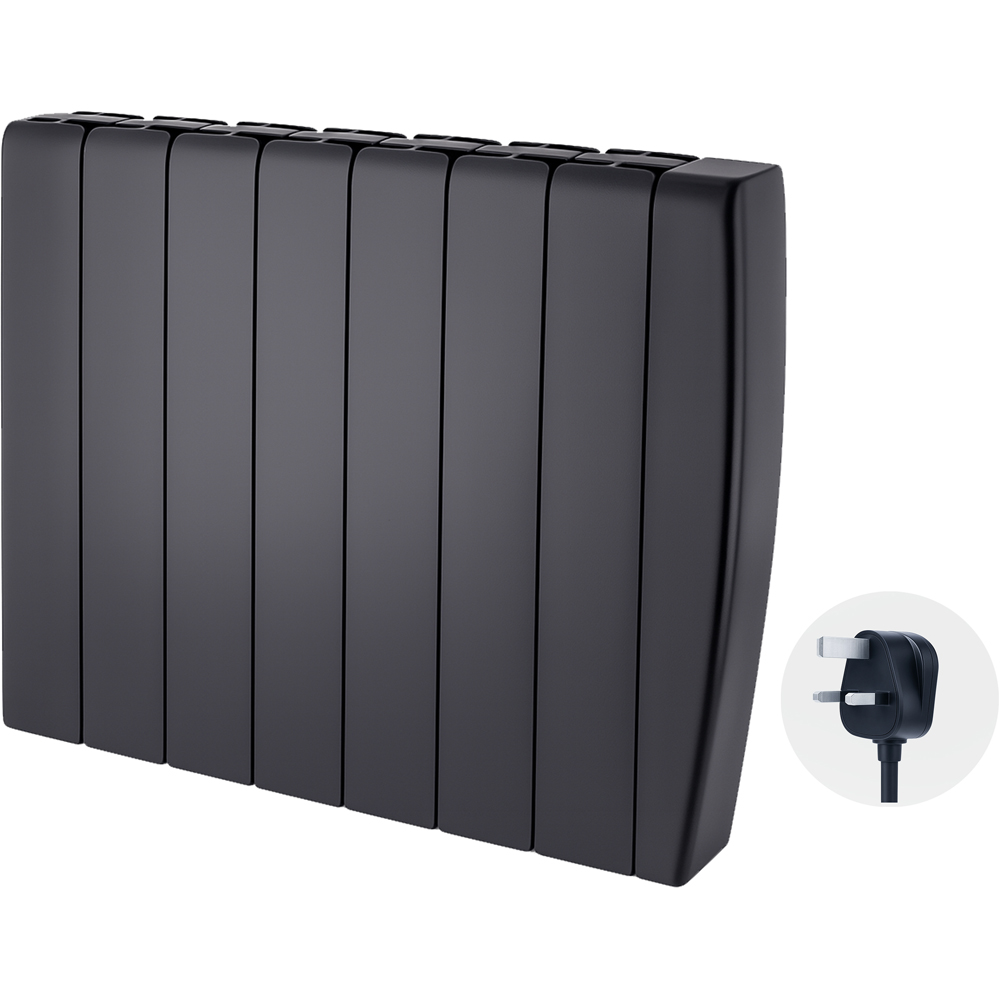 TCP Smart Black Ceramic Wall-Mounted Electric Panel Radiator 2000W Image 2