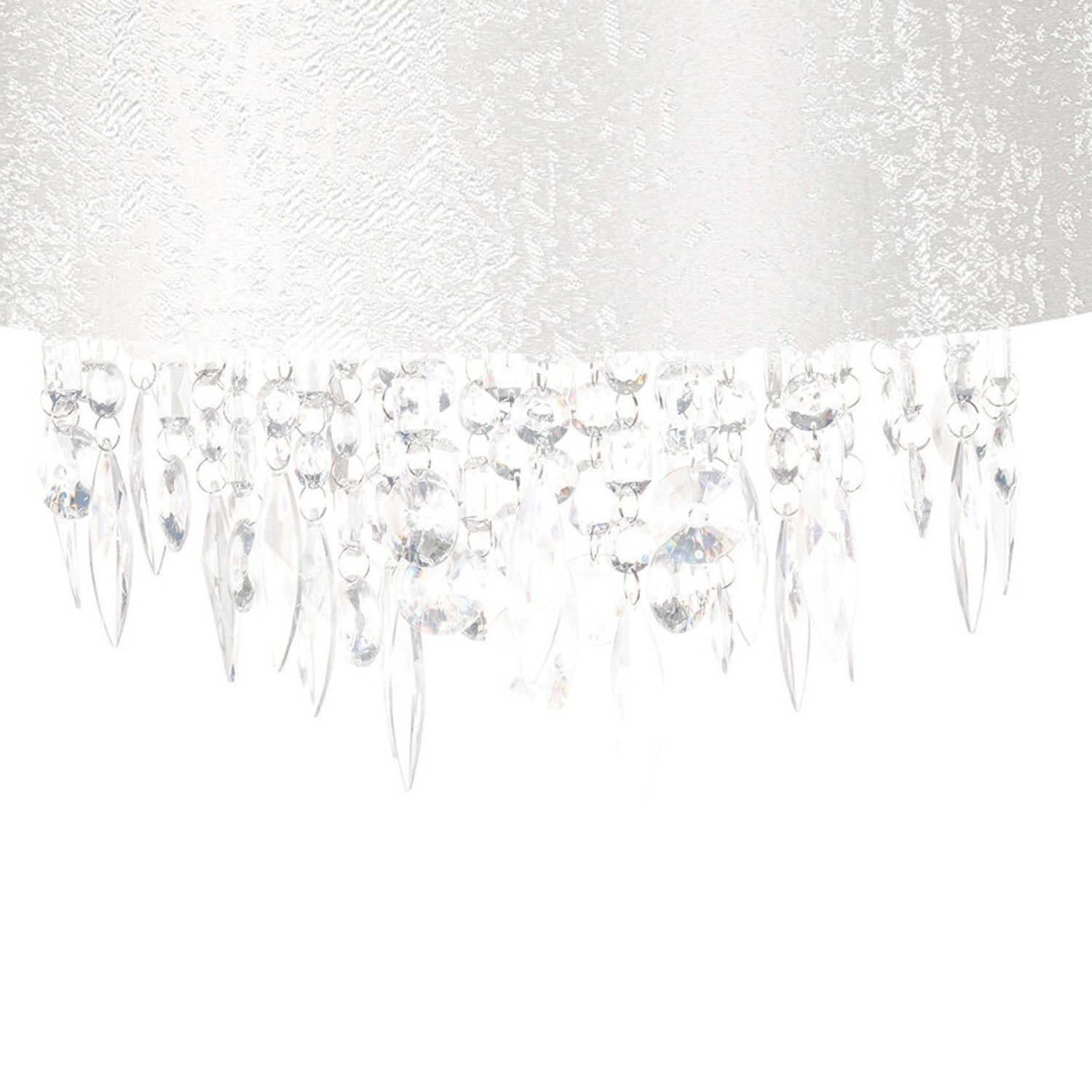 White Distressed Shade and Droplets Ceiling Light Image 3