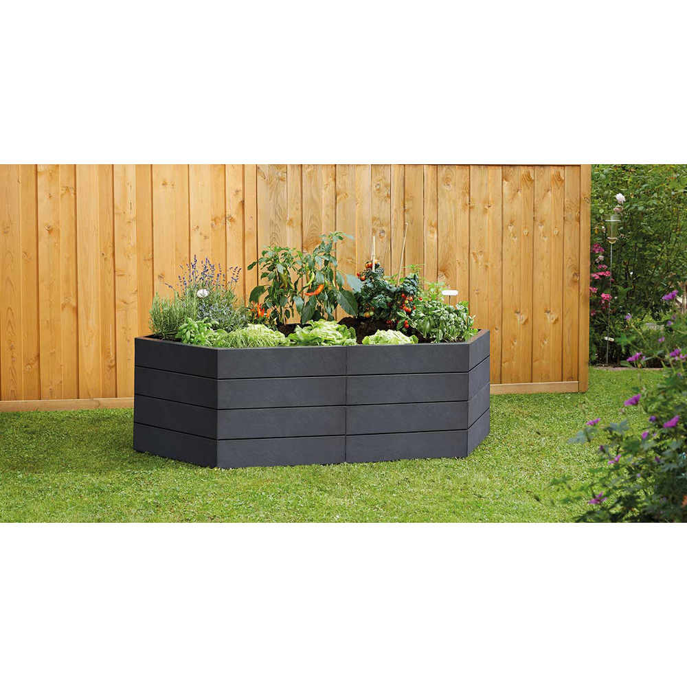 Garantia Ergo 6 Panel 3D Stone Look Raised Garden Bed System XL 145 x 125 x 25cm Image 2