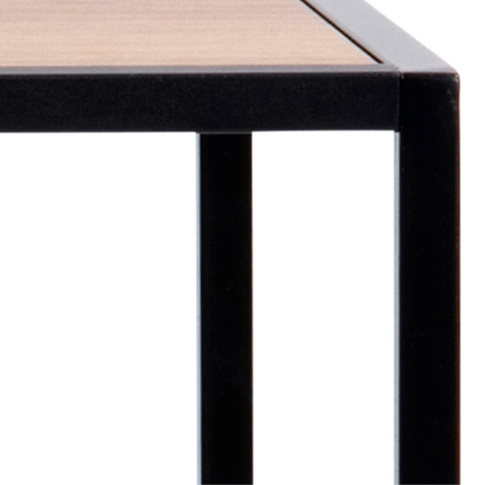 Florence Seaford Oak Top Black Metal Bar Table Image 5