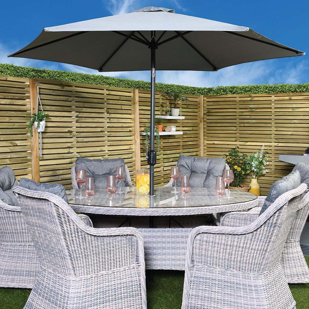 Grey Crank and Tilt Parasol 3m Image 2