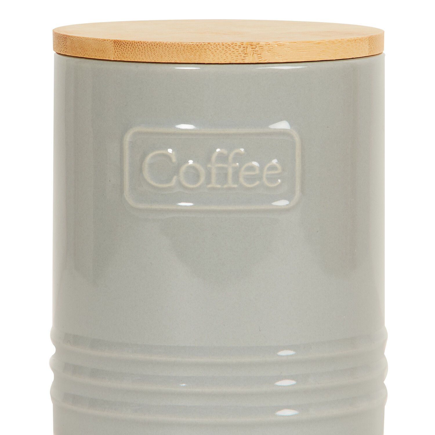 Canister with Bamboo Lid - Grey / Coffee Image 4