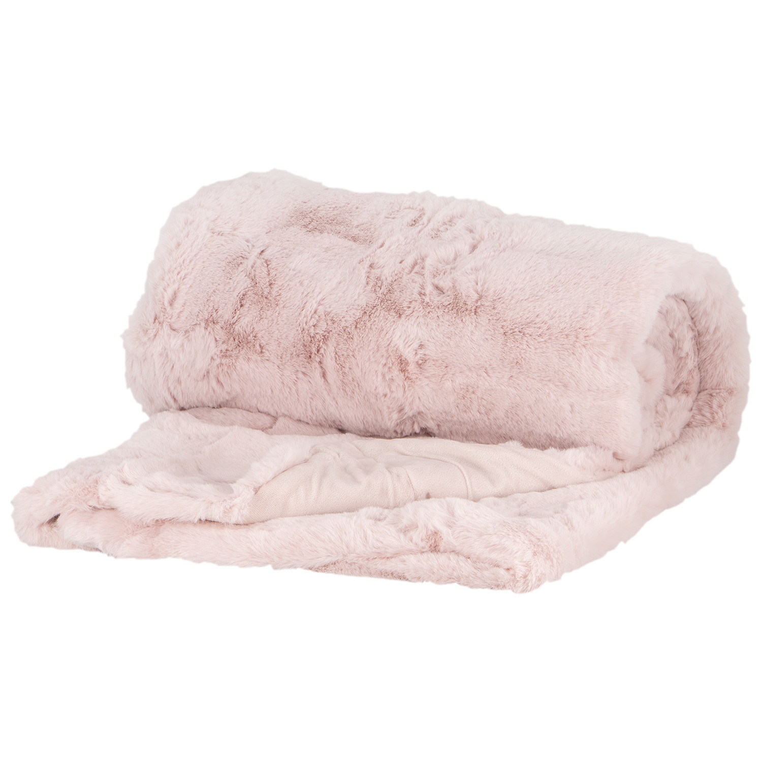 Divante Blush Rabbit Faux Fur Throw 127 x 152cm Image 2