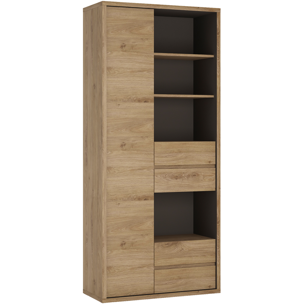 Furniture To Go Shetland Oak Single Door 4 Drawer 4 Shelf Bookcase Image 7