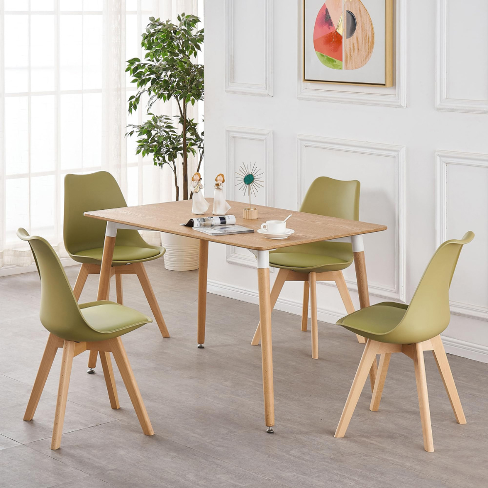 Life Interiors Lorenzo Lime Green Faux Leather Plastic Dining Chairs Set of 6 Image 7
